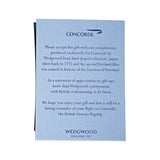 Concorde Wedgwood Portland Blue plate with compliment card.