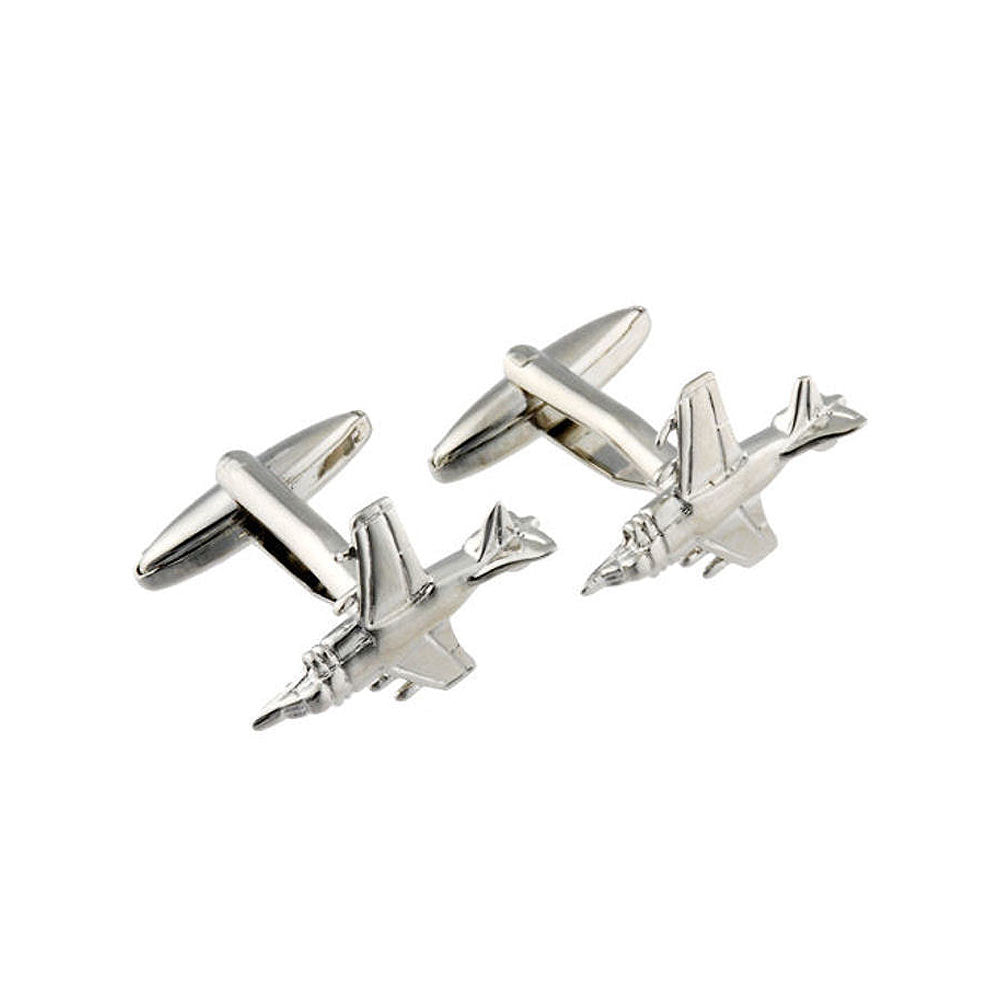 Fighter Planes cufflinks in high chrome finish.