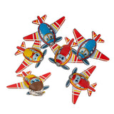Set of 6 pieces colorful chocolate shape airplanes.