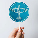 Spitfire design Raspberry flavour Lollipop.
