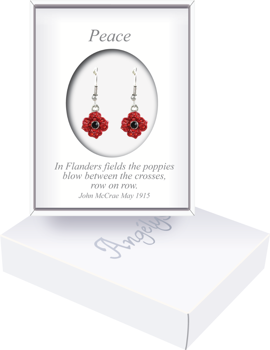 Pave Crystal Poppy Drop Earrings