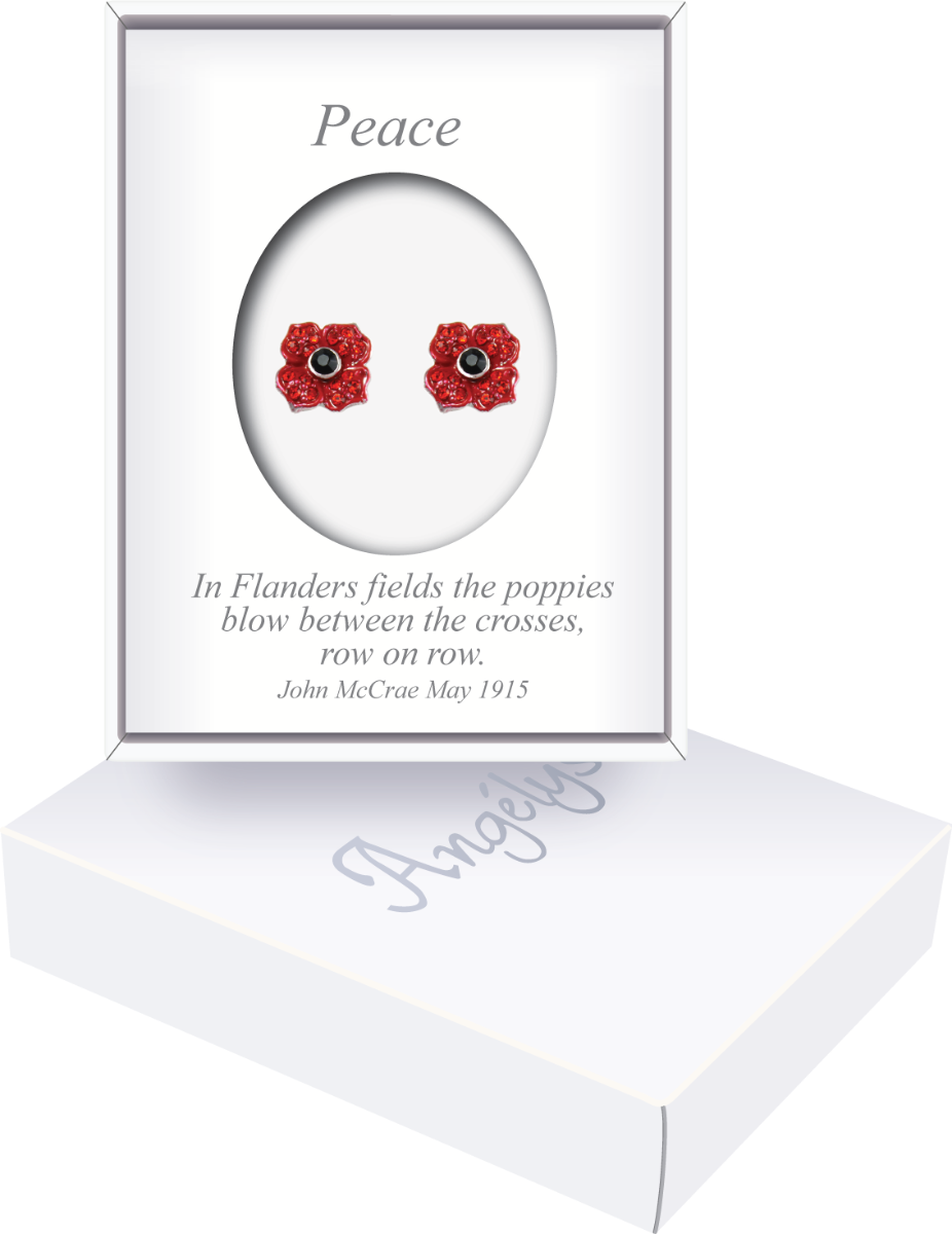 Pave Crystal Poppy Stud Earrings