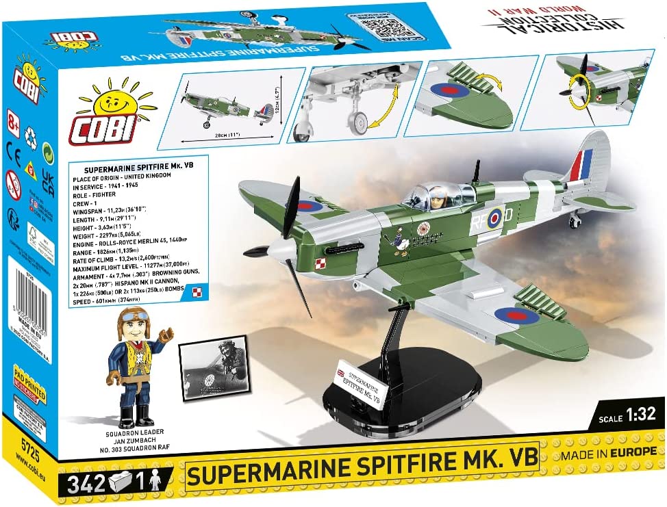 COBI Supermarine Spitfire MK VB 335 KL Building Blocks Set