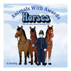 Animals with Awards in world war two, this book depicts an image of three hero horses with their handler Police man.