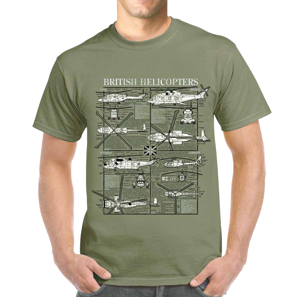 British Helicopters Plan T-Shirt – RAF Museum Shop
