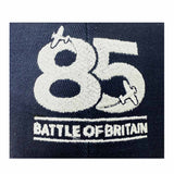 Navy baseball cap with embroidered Battle of Britain 85th Anniversary logo on the front.