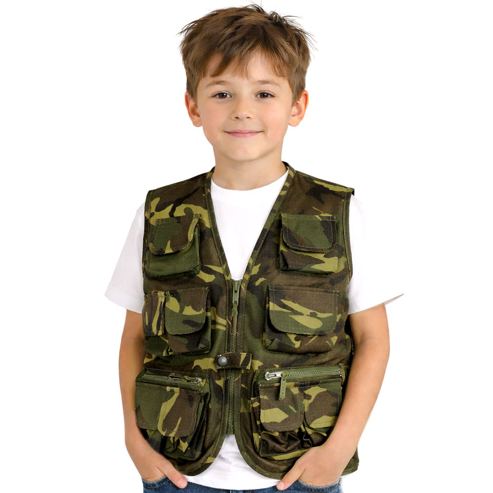 Children's Tactical DPM Camouflage vest with 11 pockets.