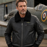 RAF Wings Leather Jacket Black