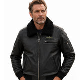 RAF Wings Leather Jacket Black