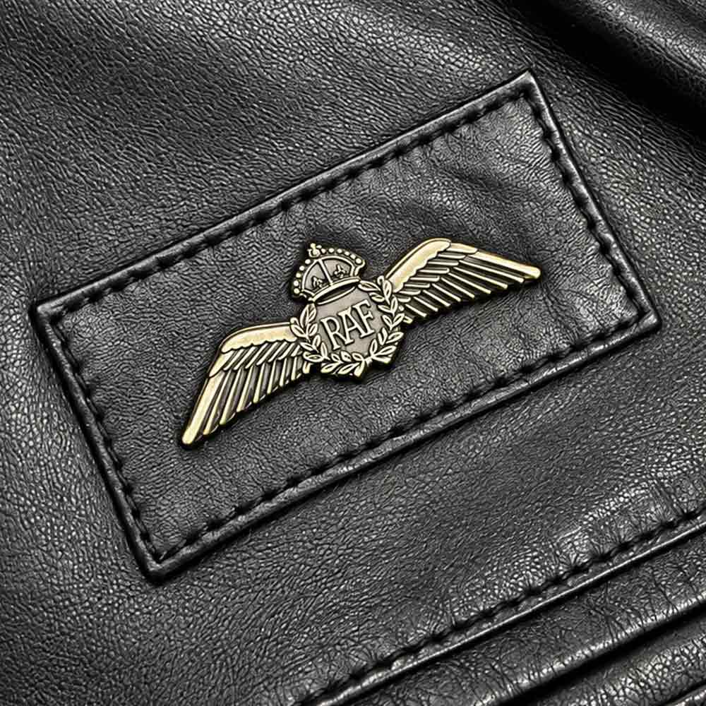 RAF Wings Leather Jacket Black
