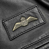 RAF Wings Leather Jacket Black