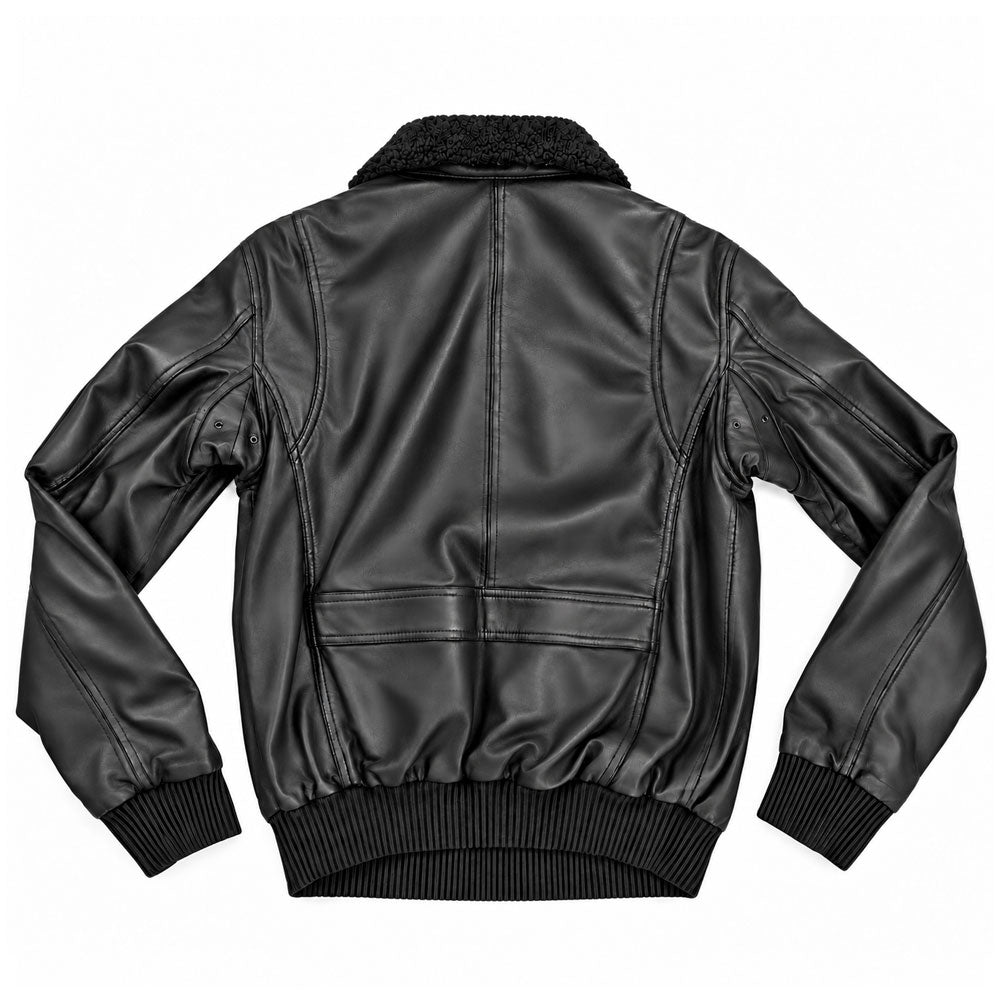 RAF Wings Leather Flying Jacket - Black
