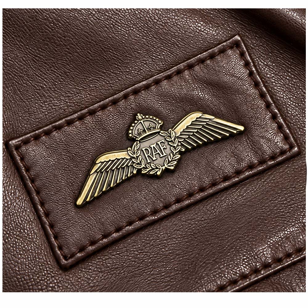RAF Wings Leather Flying Jacket - Brown