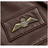 RAF Wings Leather Flying Jacket - Brown