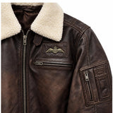 RAF Wings Leather Flying Jacket - Brown