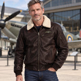 RAF Wings Leather Flying Jacket - Brown