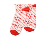 Red Arrows design print all over with stripes on white socks.