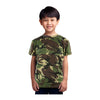 Child wearing a camouflage British DPM Military style t-shirt. 