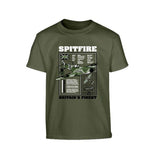 Kids Spitfire motif design in military green colour.
