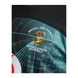Official RAF Rugby Union Team 26-27 T-shirt  in black, embroidered Royal Air Force Rugby Union Spitfires logo image.