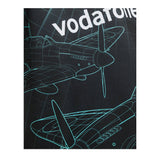 Official RAF Rugby Union Team 26-27 T-shirt  in black, screen shot close up of Spitfire graphic design.