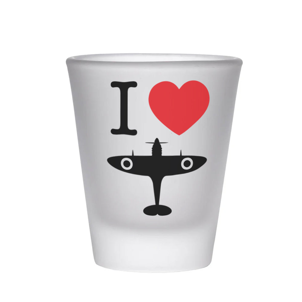 I Love Spitfire Shot Glass