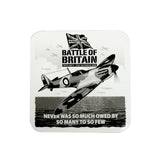 A square coaster featuring a striking Battle of Britain design with a Spitfire. Finished in gloss white, with a MDF board backing.