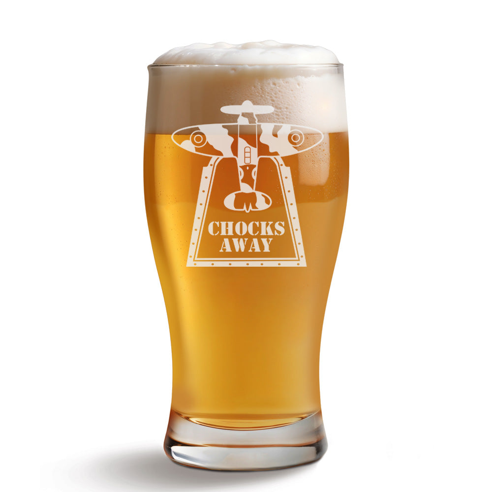 Chocks Away Spitfire Pint Glass