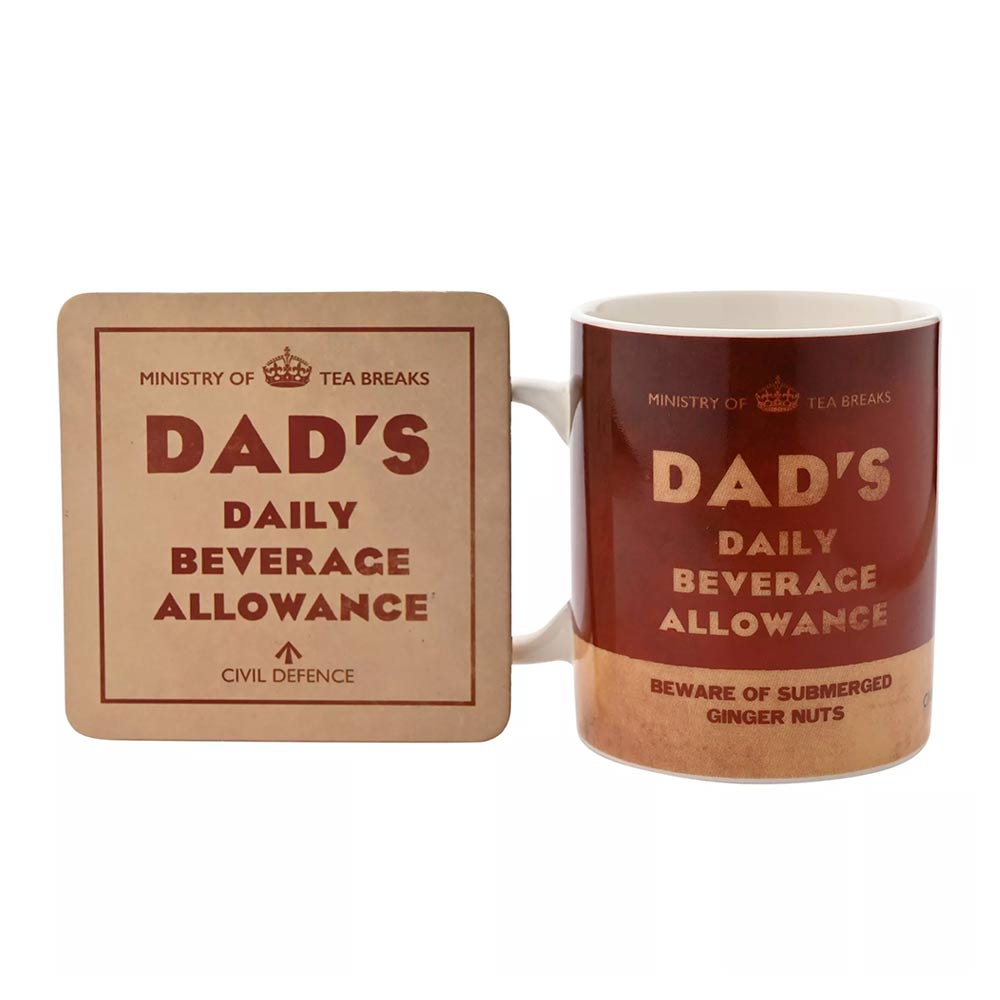 Civil Defence Dad's Daily Beverage Mug And Coaster Set