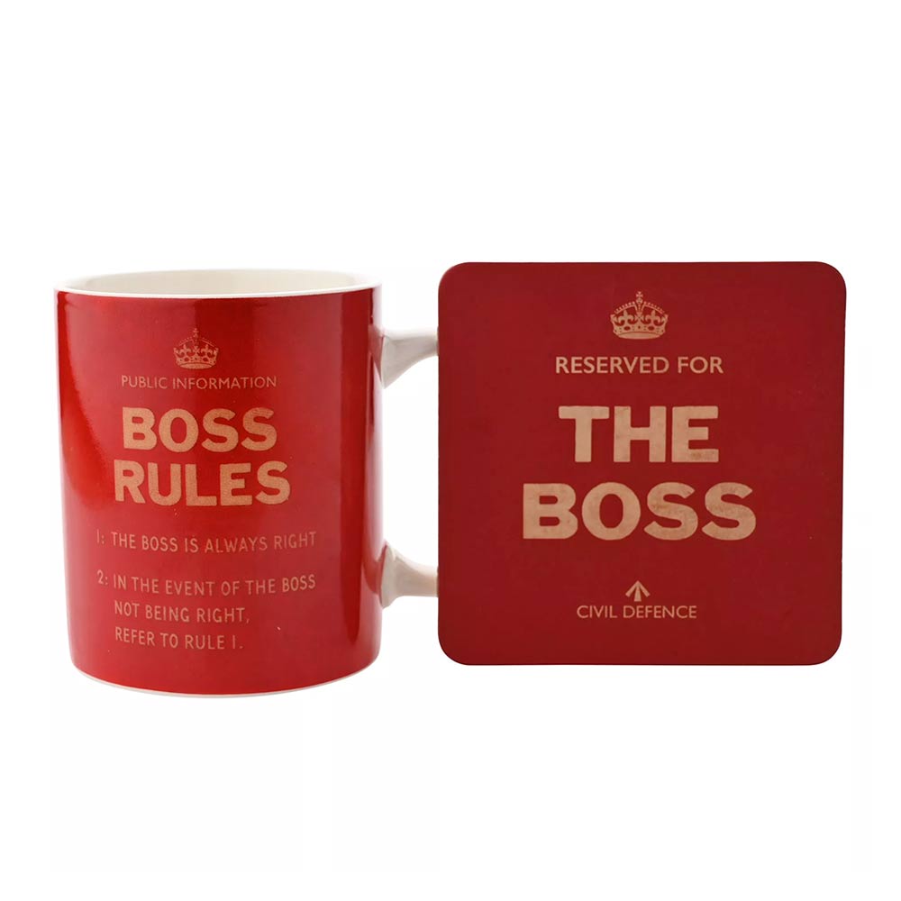 Civil Defence The Boss Mug and Coaster Set