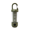 A portable lantern and flashlight featuring a handle and a carabiner for convenient carrying and secure to bags.
