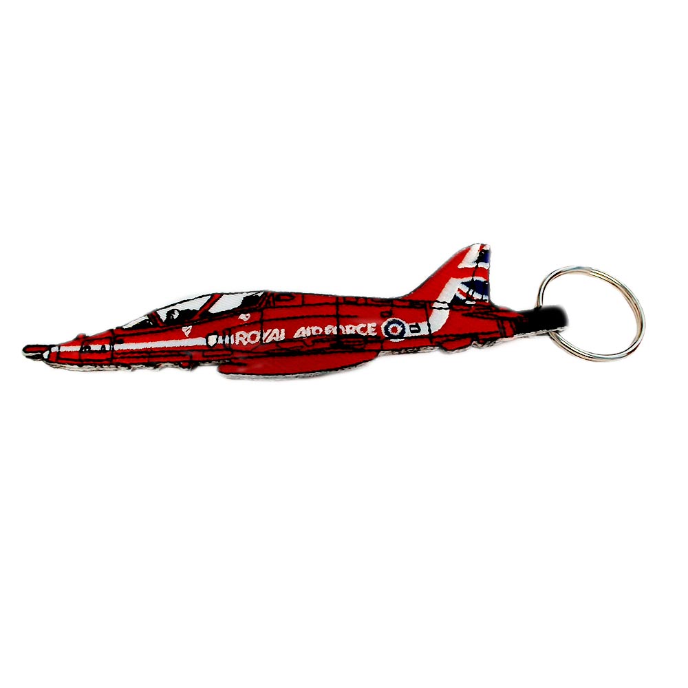 Red Arrows cut out shape double sided embroidered keyring. 130 mm 