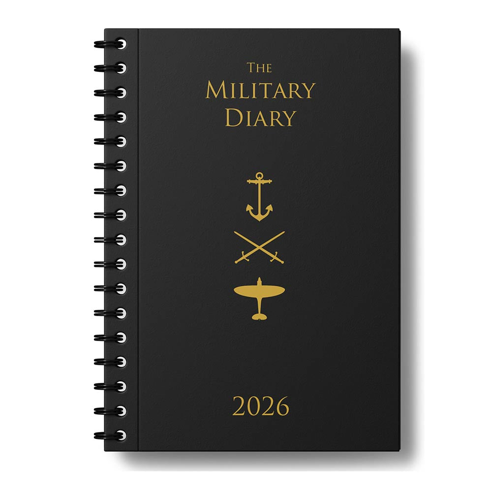 A6 Military Theme 2026 Diary, week to view format include world map.