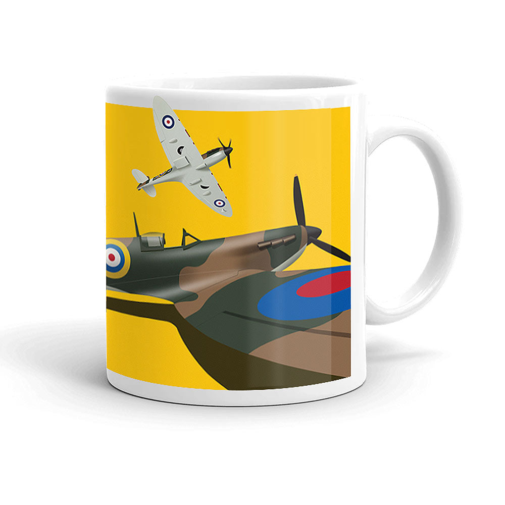 Spitfires on Yellow Background Mug