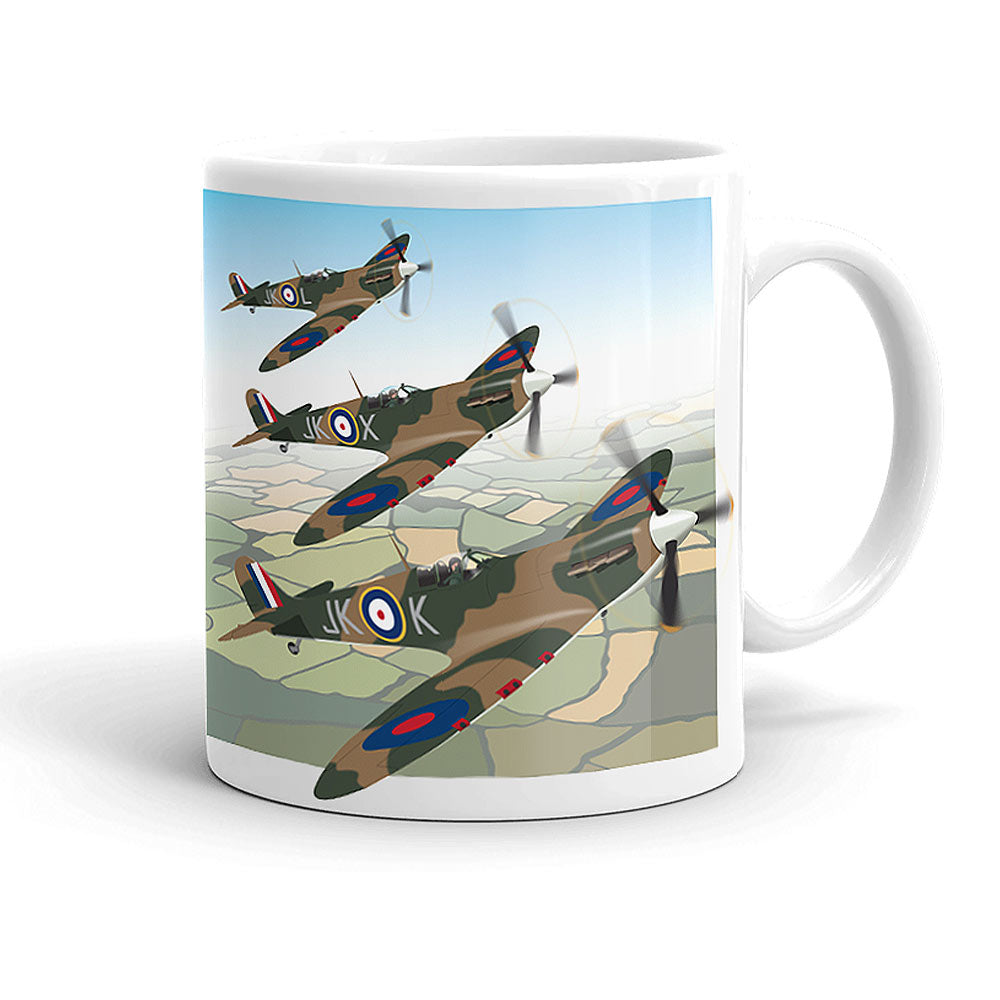 Spitfires Over Land Mug