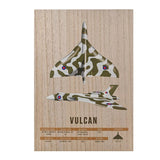 A3 wooden plaque comes with two stunning illustrations of the Vulcan, together with interesting historical facts about this aircraft.