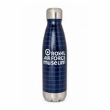 RAF Museum exclusive 500ml stainless steel Spitfire water bottle with an all-over aircraft pattern and spot gloss varnish finish.
