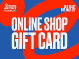 Gift card for the Royal Air Force Museum with red and blue design