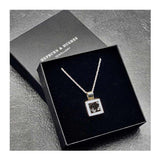 Genuine authentic fuselage metal reclaimed from the historic Avro Lancaster Bomber DV345, made into a square pendant 15mm x 15mm on 18 inch chain. In a black gift box.