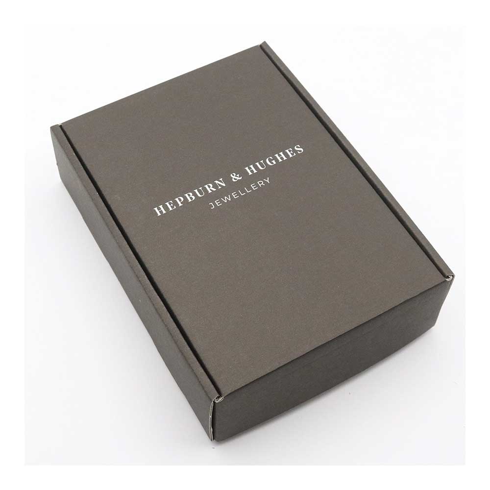 Gift Box in black with Hepburn & Hughes Jewellery text on front.