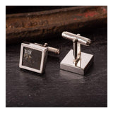 Spitfire Square shape cufflinks set in 925 sterling silver and hand made from real Duralumin that was salvaged from Spitfire MK IX MJ170.