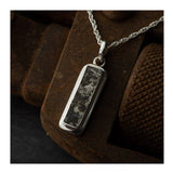 Spitfire pendant Rectangle shape handmade from genuine reclaimed Spitfire aluminum, set in polished 925 sterling silver on a 18" silver chain.