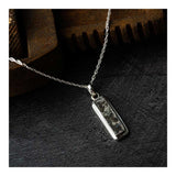 Spitfire pendant Rectangle shape handmade from genuine reclaimed Spitfire aluminum, set in polished 925 sterling silver on a 18" silver chain.