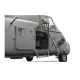 Airfix model of a Westland Wessex HC.2 helicopter, showcasing in it's blank canvas plastic parts. Close up of side door.
