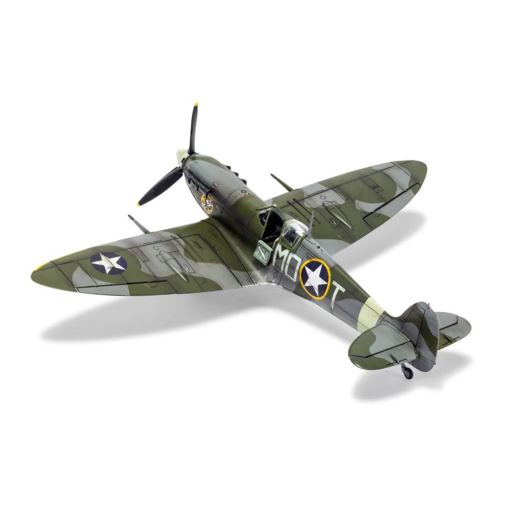 Model airplane "Supermarine Spitfire Mk. Vb" showcasing its iconic design and historical significance. Scale 1:48.