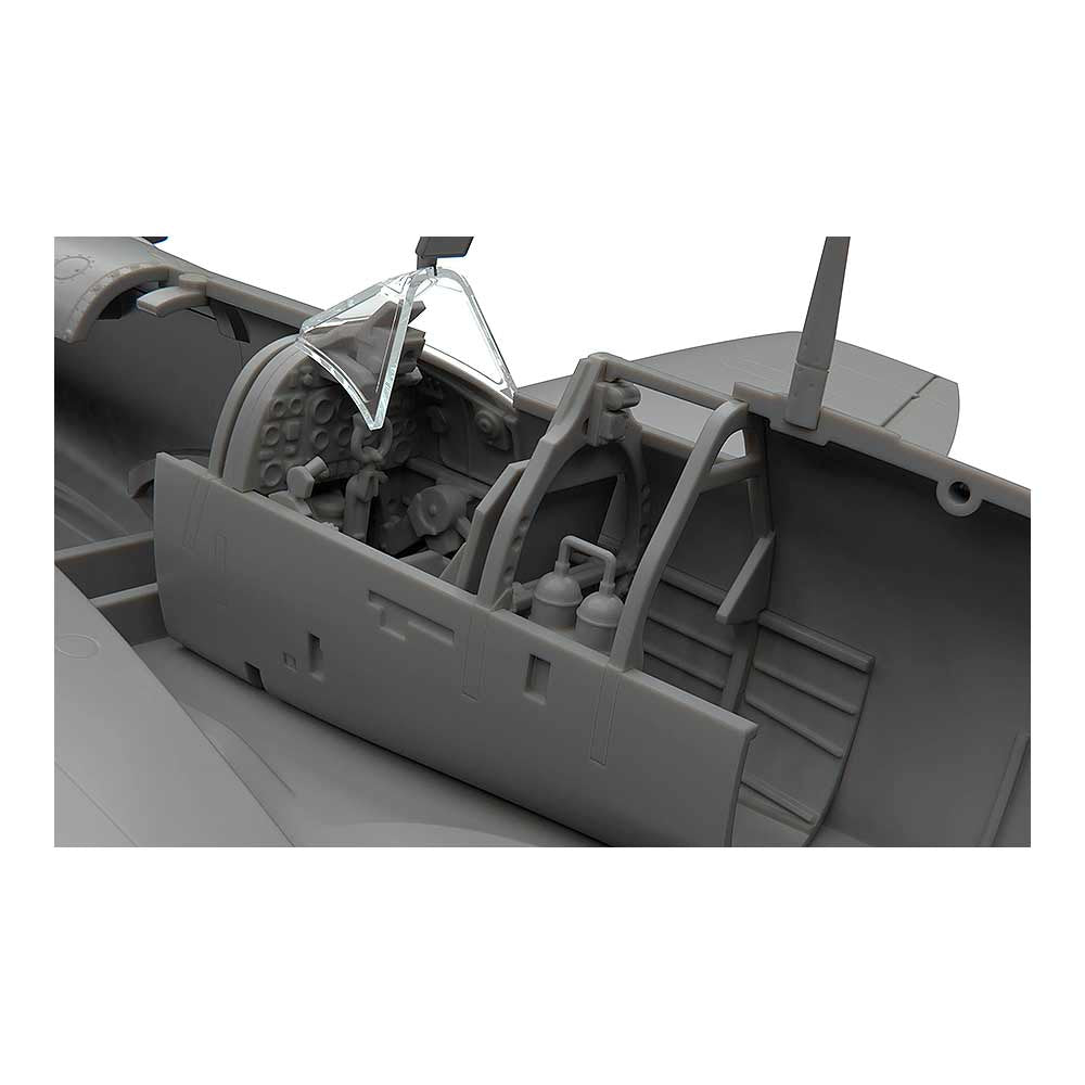 Airfix 1:48 scale cockpit view model of the Supermarine Spitfire MK IXE plastic aircraft.