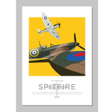 Spitfires MKI on Yellow Background A3 Print