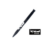 Spitfire silhouette aircraft design printed on black ball pen. Black ink.