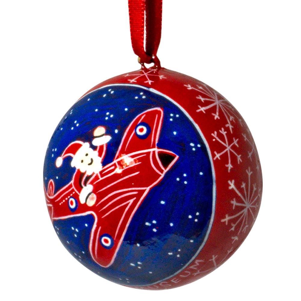 Spitfire Santa Round Bauble