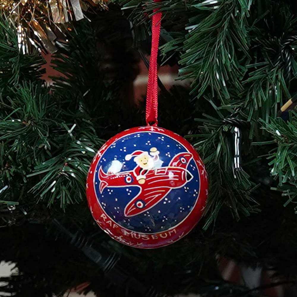 Spitfire Santa Round Bauble